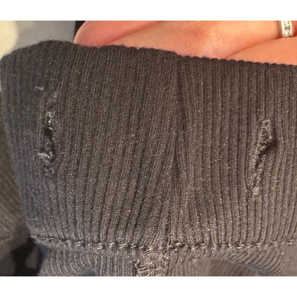 Skims Black Ribbed Pull On Straight Leg Lounge Pajama Pants Size Small READ - Picture 7 of 7